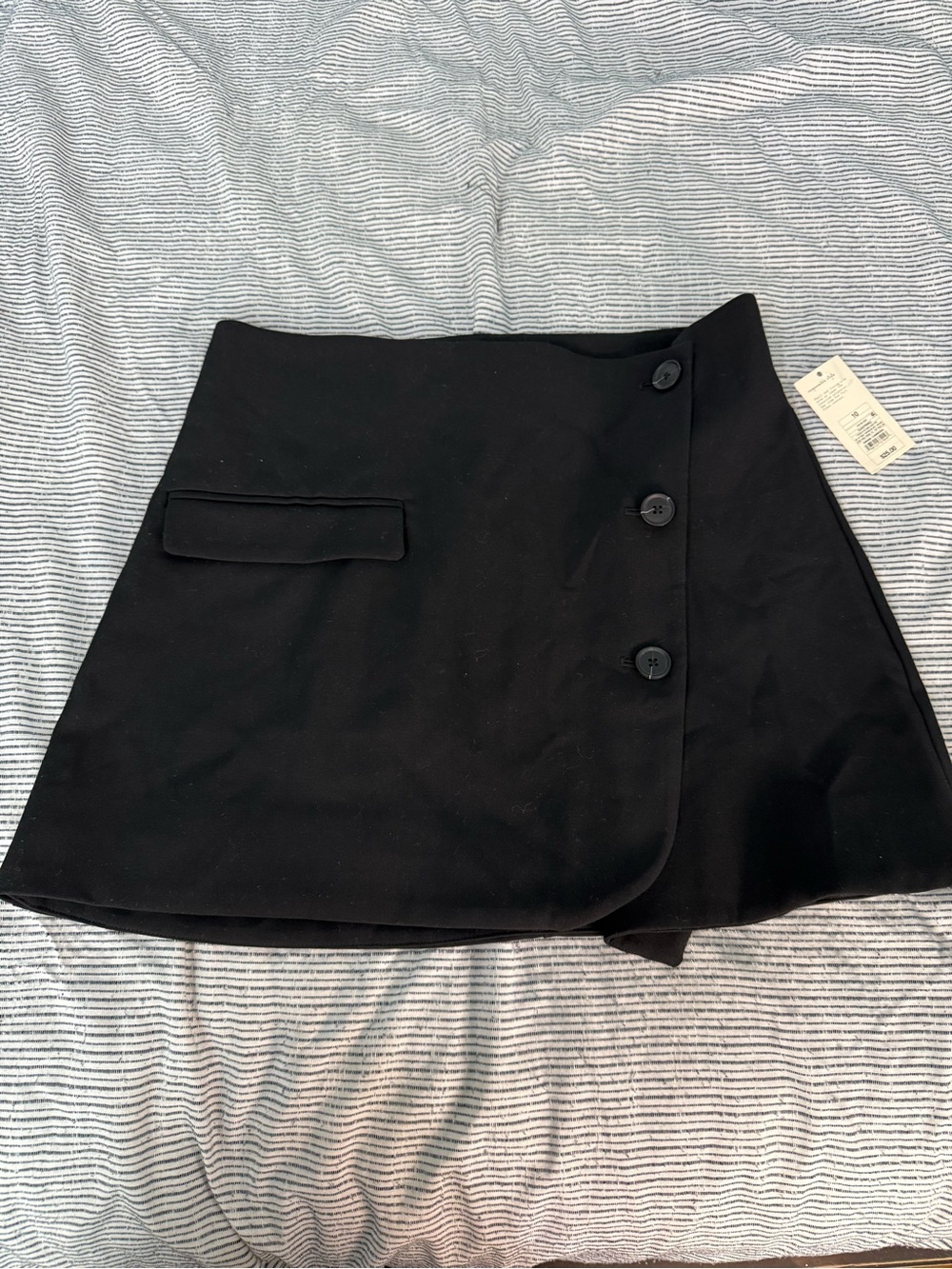 Black Button-Front Women's Skirt